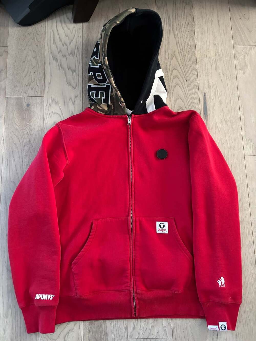 Aape By A Bathing Ape UK Full Zip Hoodie Red